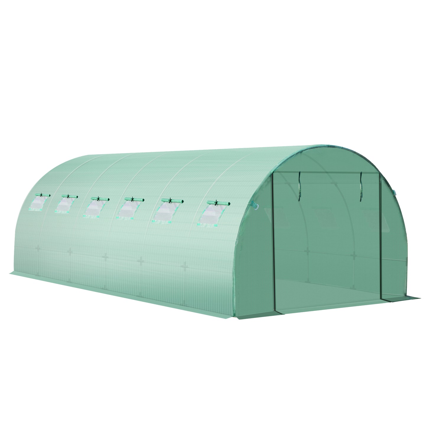 Outsunny 20x10ft Greenhouse Replacement Cover for Tunnel Walk-in Greenhouse w/ Windows Door