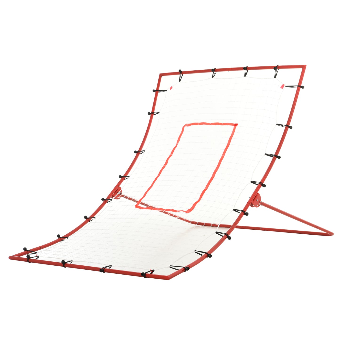 HOMCOM Steel Frame Adjustable 5-Angle Rebounder Goal Red/White