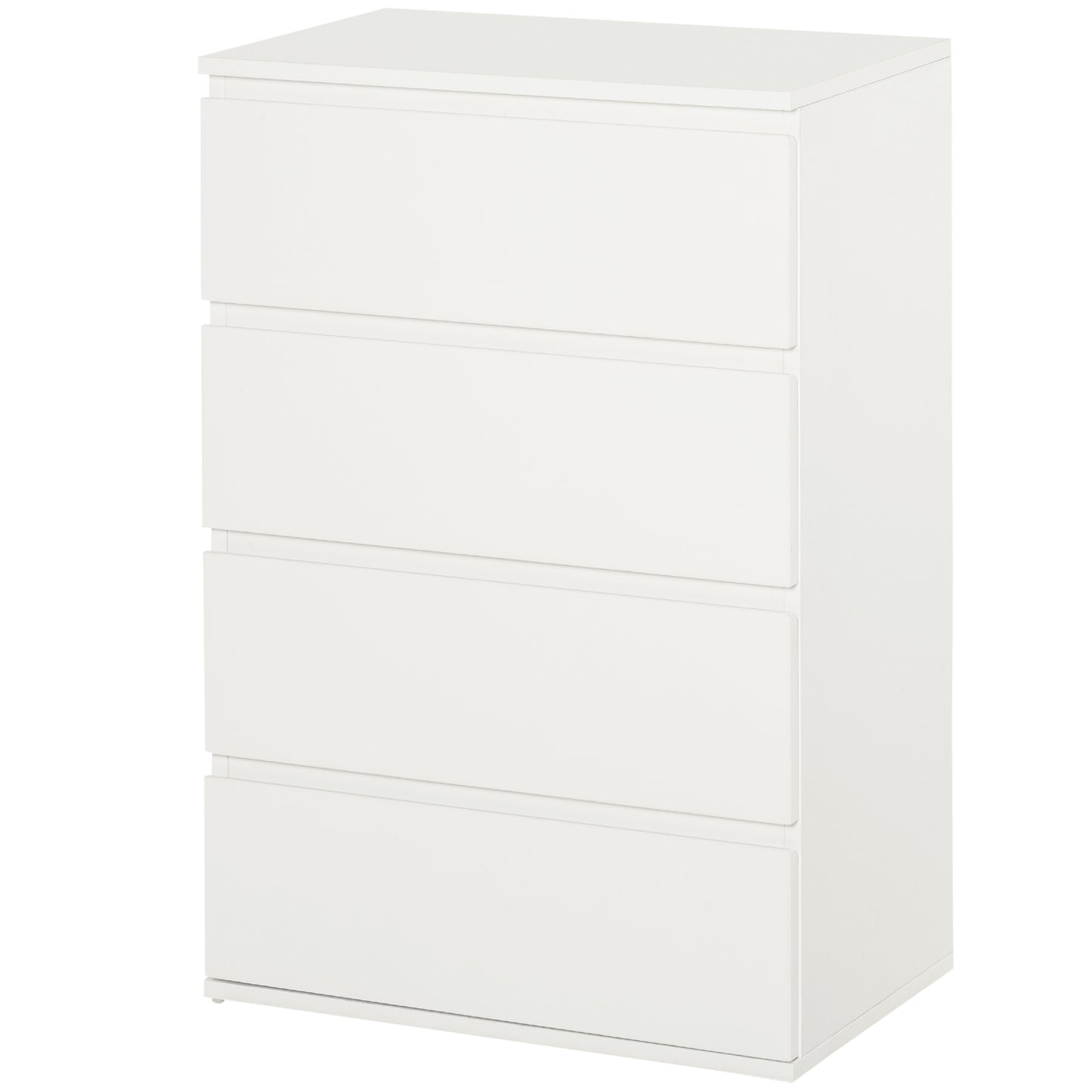 HOMCOM 4 Drawer Cabinet Storage Cupboard Wooden Freestanding Organiser Unit White