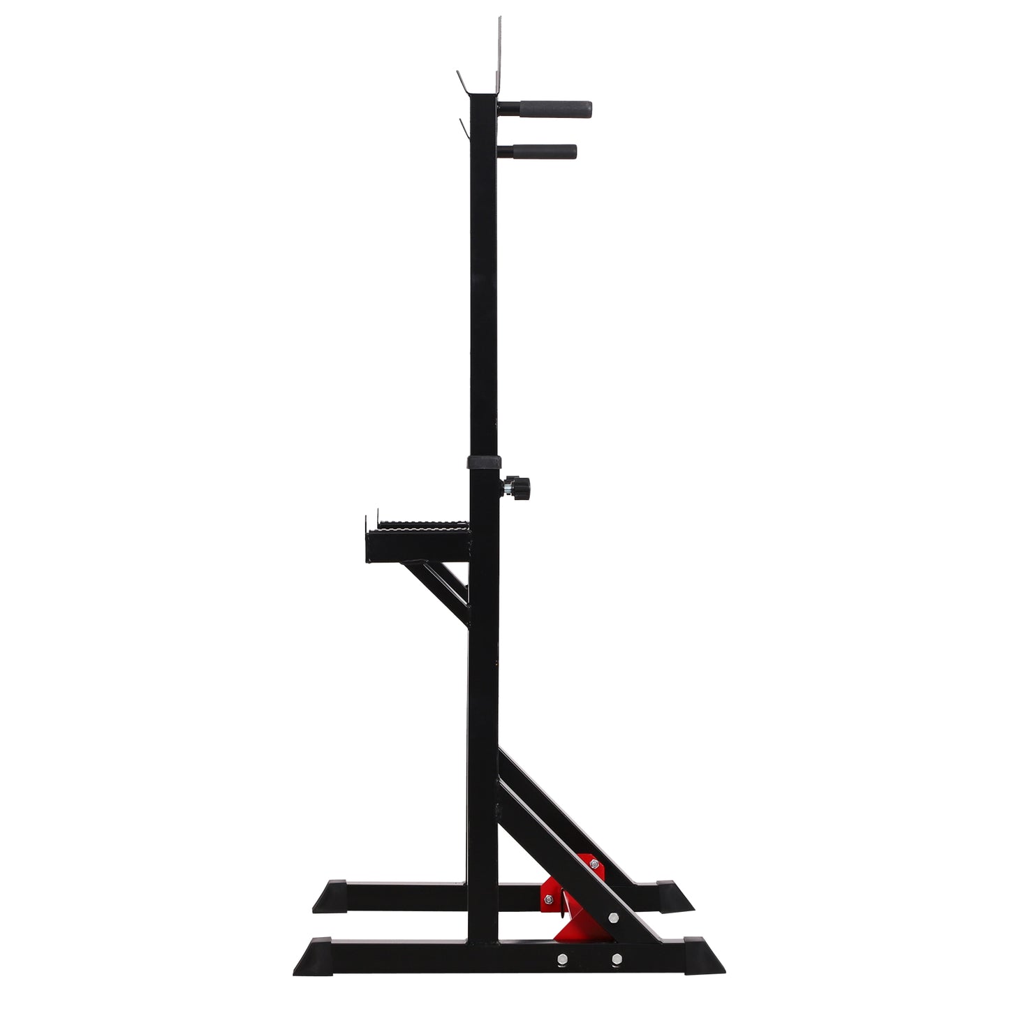 HOMCOM Barbell Rack, 77-122Wx66Dx103-163H cm, Steel, PP-Black/Red