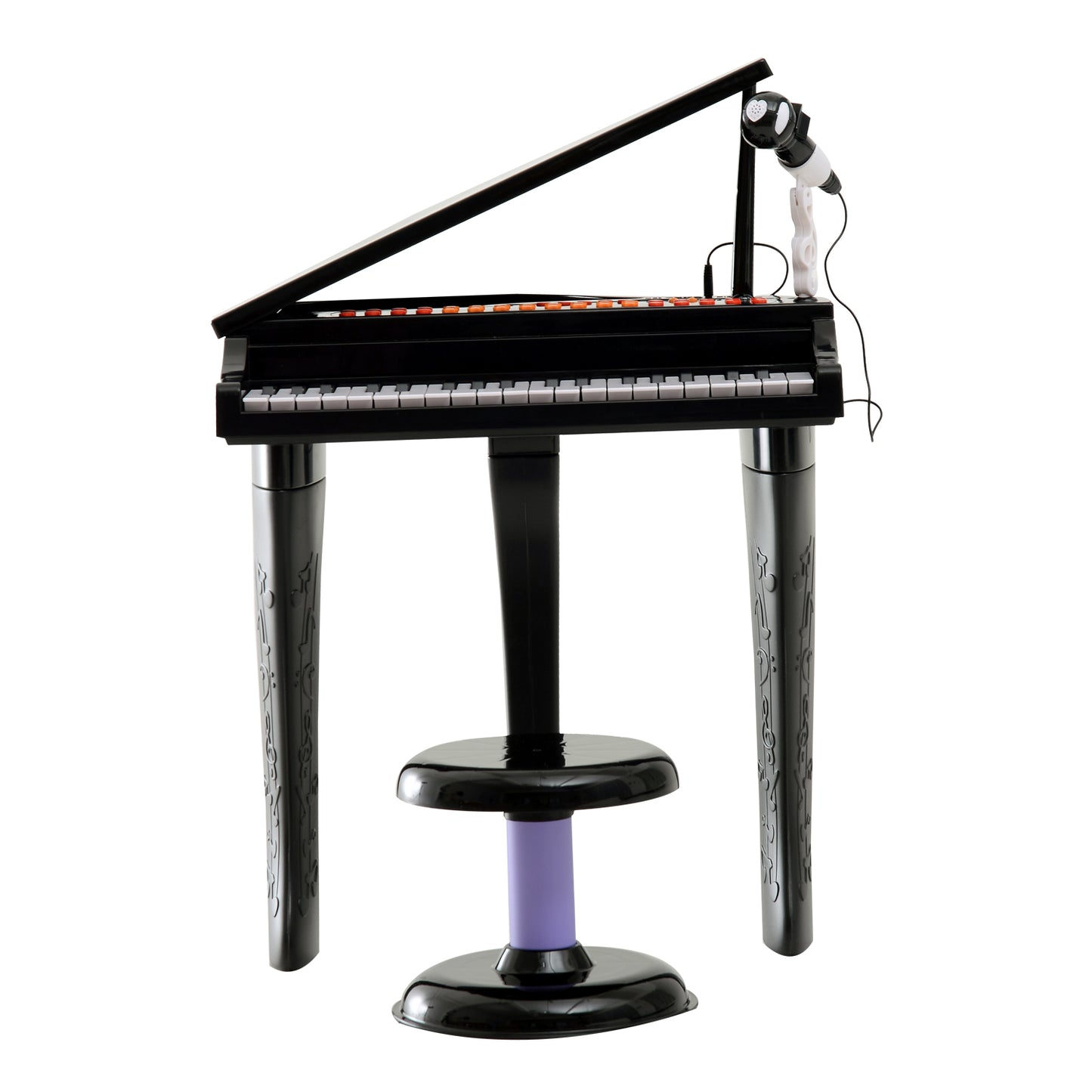 HOMCOM Mini Electronic  Piano W/Stool-Black