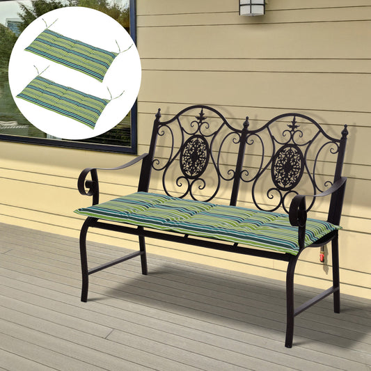 Outsunny Polyester Set Of 2 Swing Chair Cushion Green Stripes