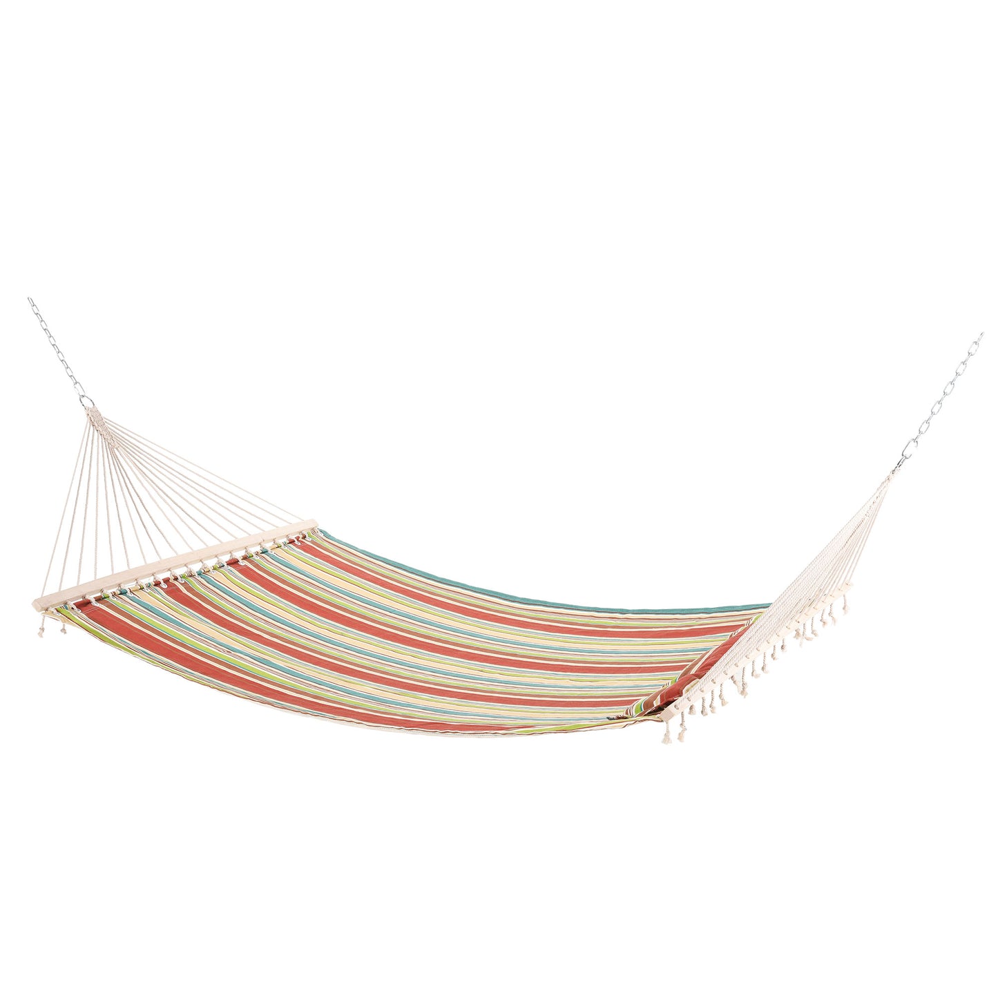 Outsunny Double Outdoor Patio Cotton Hammock Swing Bed Pillow Green