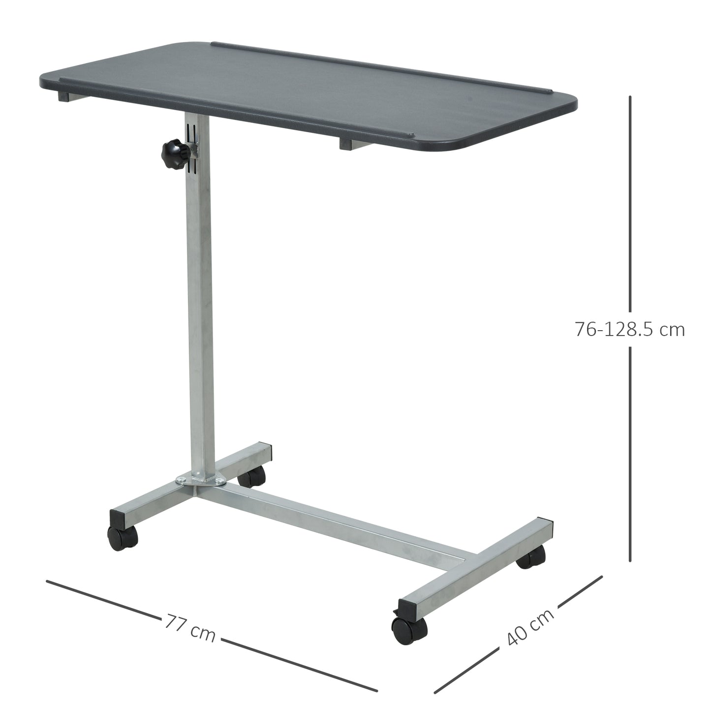 HOMCOM MDF Height Adjustable Sofa & Bed Table Black/White