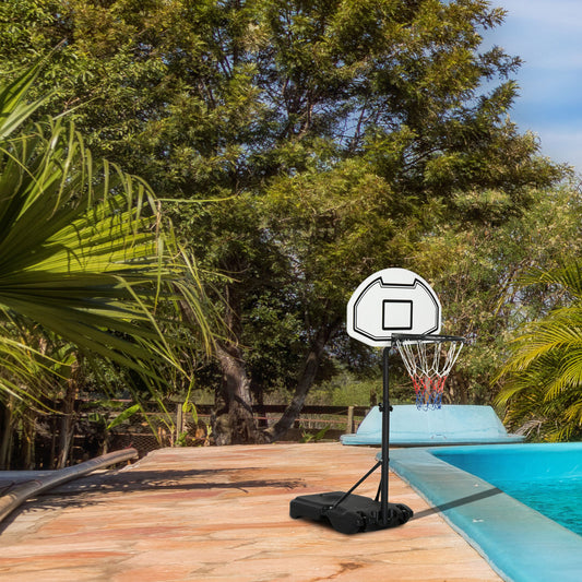 HOMCOM Steel Frame Freestanding Basketball Hoop Height Adjustable Basketball Stand Black