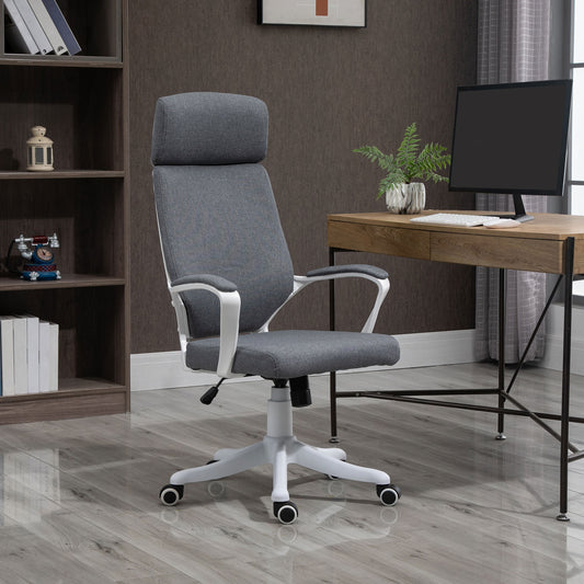 Vinsetto High Back Swivel Office Chair with Lumbar Back Support, Adjustable Height
