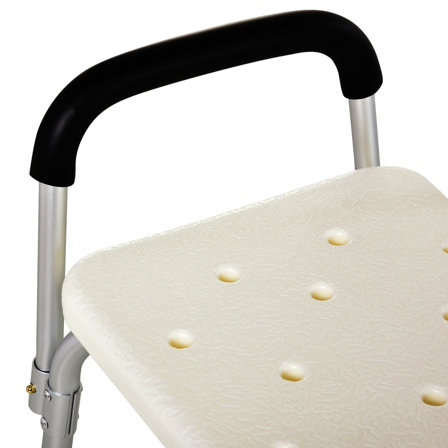 HOMCOM Adjustable Shower Bench with Adjustable Back and Armrest
