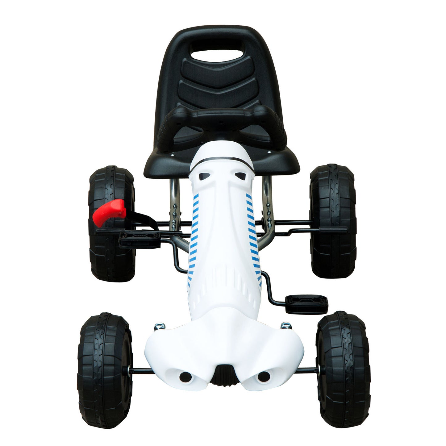 HOMCOM Pedal Go Kart W/Rubber Wheels-White/Black