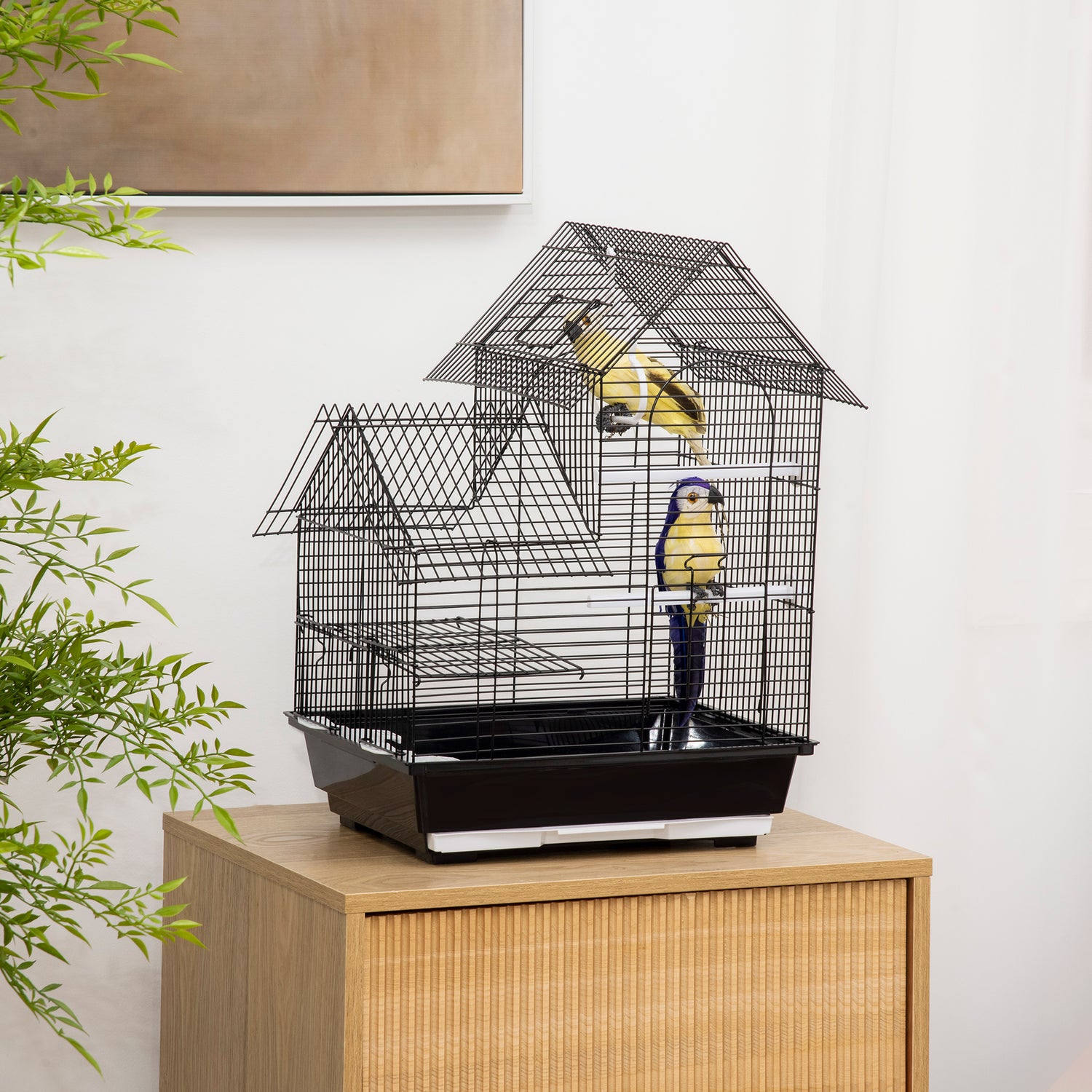 PawHut Metal Bird Cage for Parrot, Cockatiel, Budgie, Finch