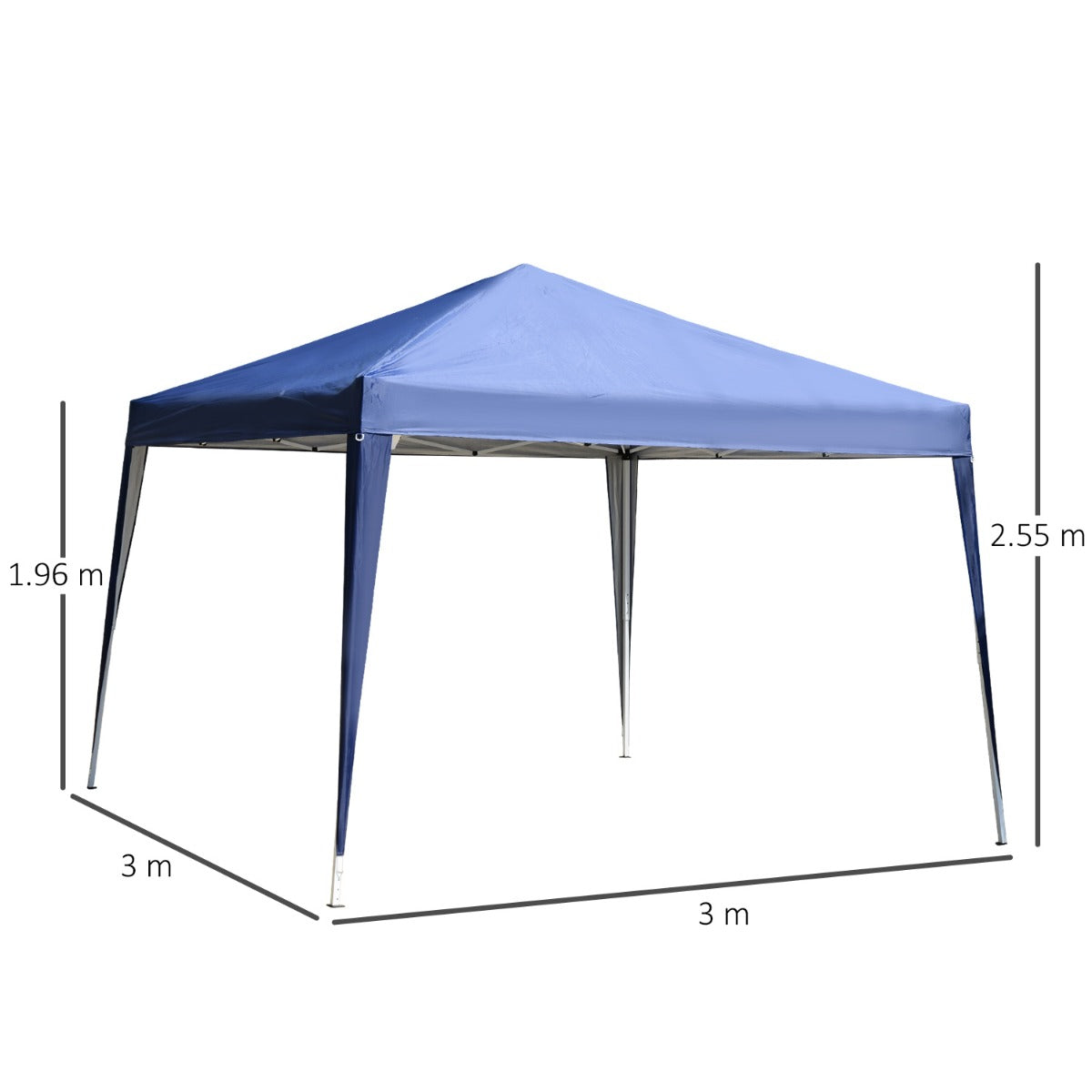 Outsunny 3 x 3 meter Garden Heavy Duty Pop Up Gazebo Marquee Party Tent Folding Wedding Canopy-Blue