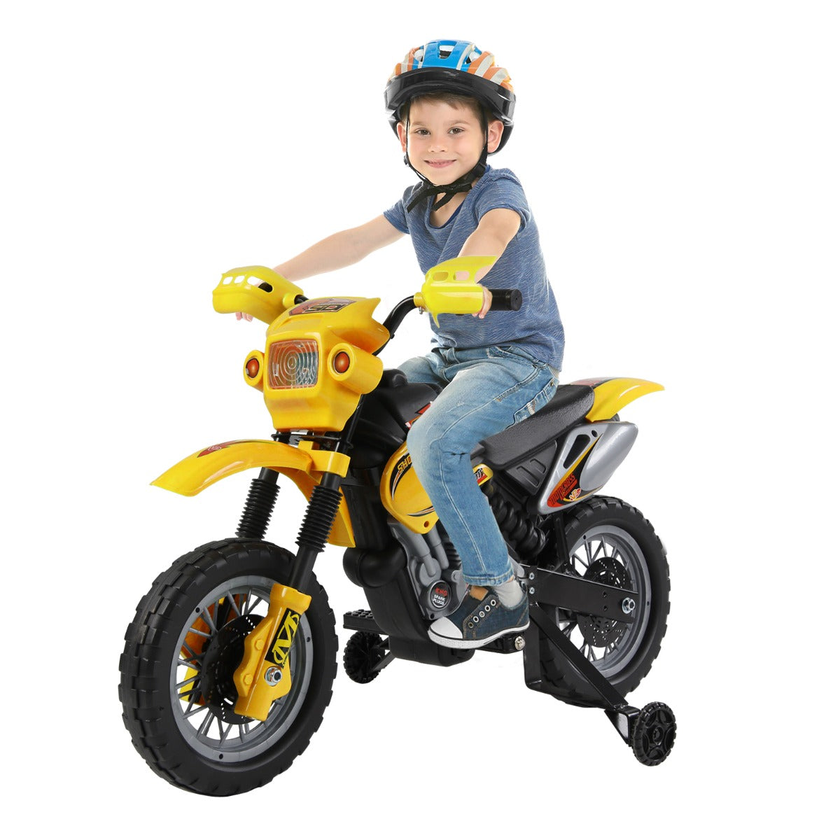 HOMCOM Electric Motorcycle for Kids Ride on Toys-Yellow