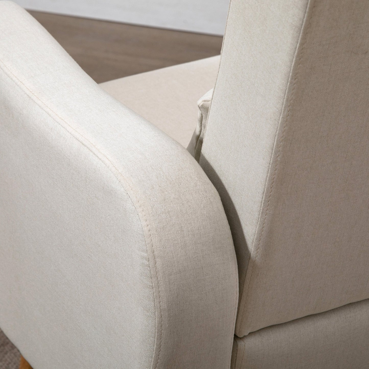 HOMCOM Nordic Armchair Chair Sofa, 72W x 77D x 93Hcm-Cream White