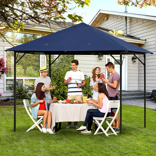 Outsunny 3 x 3(m) Gazebo Canopy Party Tent Patio Shelter Outdoor with Vent Dark Blue