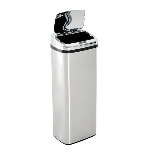 HOMCOM 50L Motion Sensor ABS Rubbish Bin Siler/Black