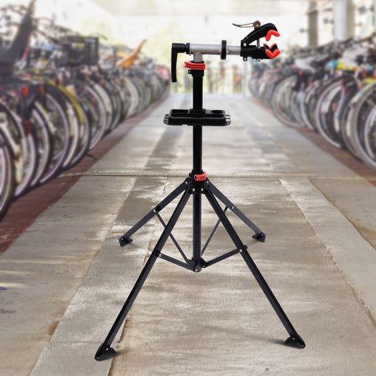 HOMCOM Adjustable Bike Clamp Bicycle Repair Stand-Black