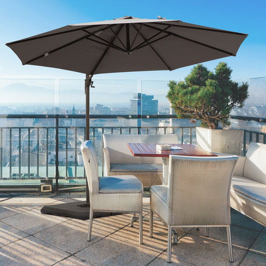 Outsunny 3m Cantilever Aluminium Frame Outdoor Garden Parasol Grey