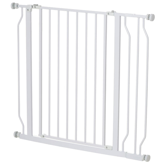 PawHut Wide Dog Safety Gate, with Door Pressure, for Doorways, Hallways, Staircases - White