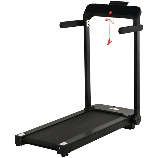 HOMCOM 500W Foldable Steel Motorised Treadmill w/ LCD Monitor Black