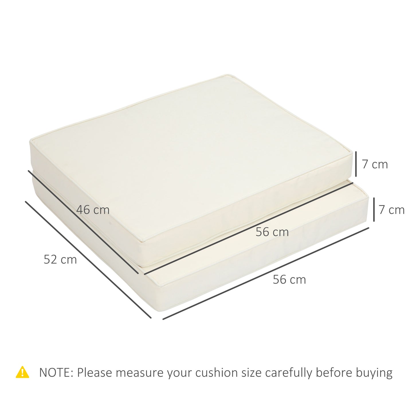 Outsunny Replacement Seat and Back Cushion Set - Cream White