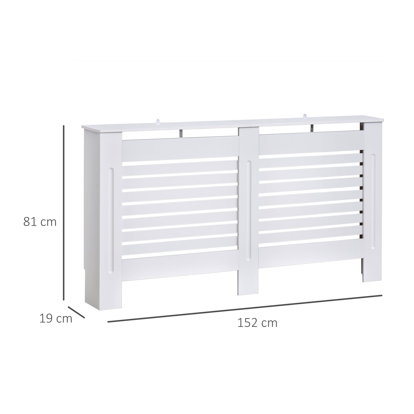 HOMCOM 152Lx19Wx81H cm MDF Radiator Cover-White