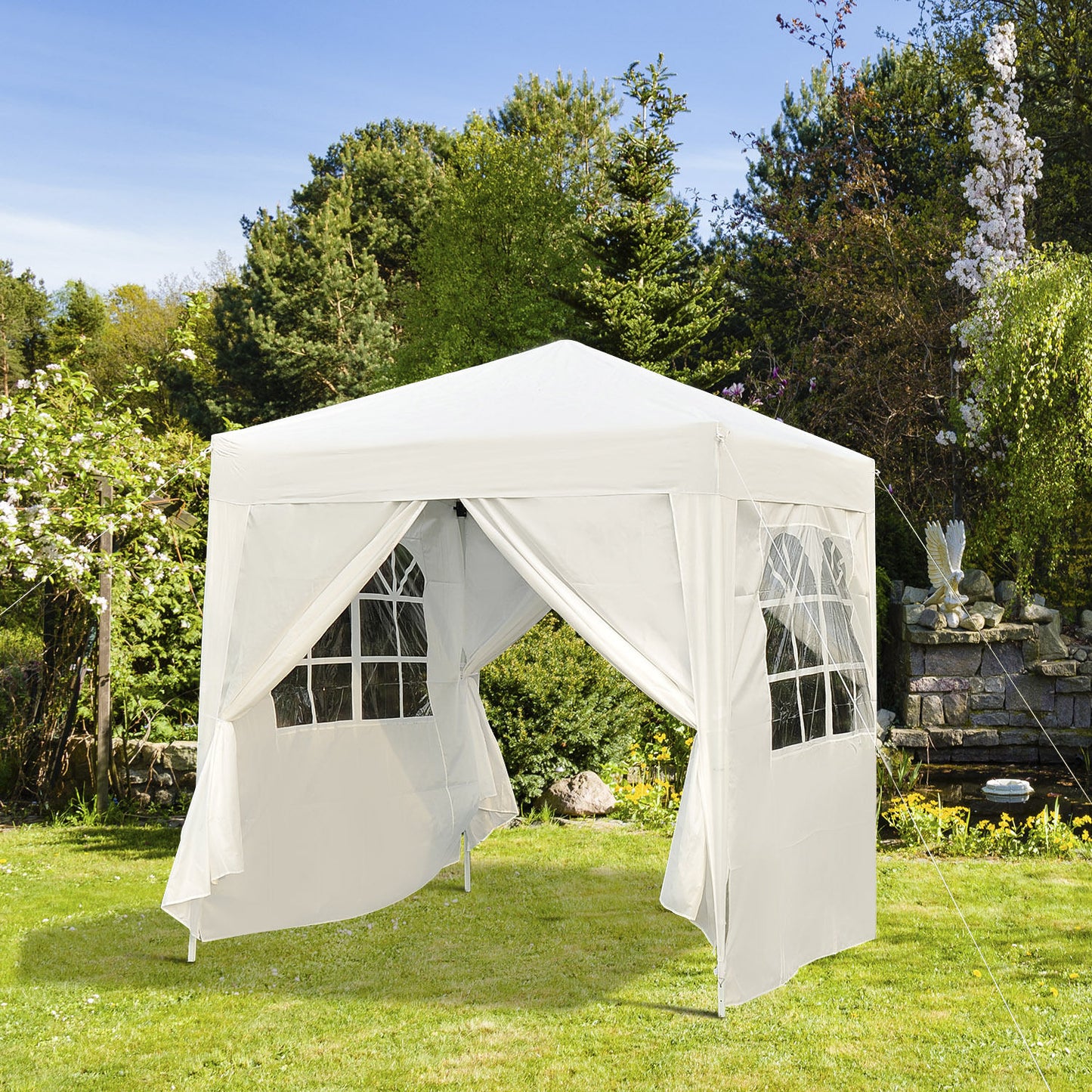 Outsunny Pop Up Gazebo Canopy, size (2 x2m)-White