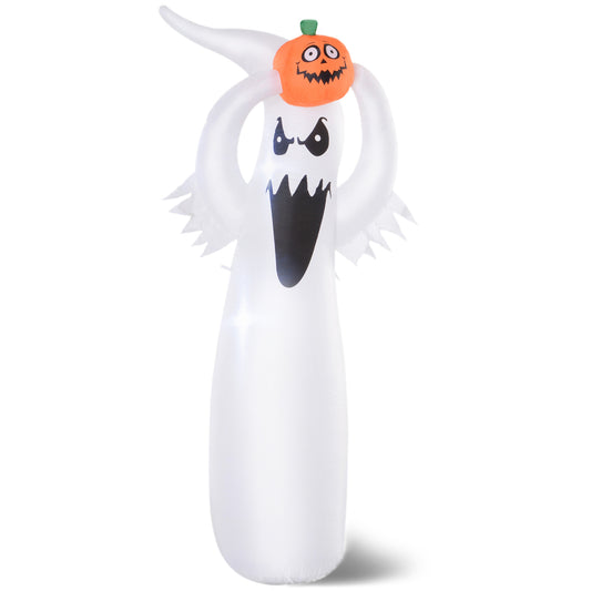 HOMCOM Inflatable Halloween Floating Ghost Pumpkin Outdoor Decoration w/ LED Lights 6FT