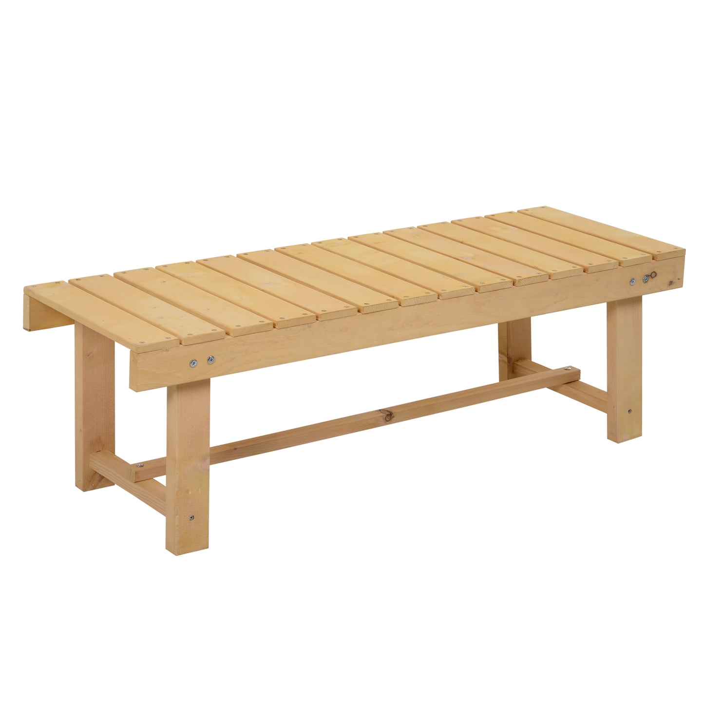 Outsunny 2-Seater Outdoor Garden Fir Wood Patio Bench