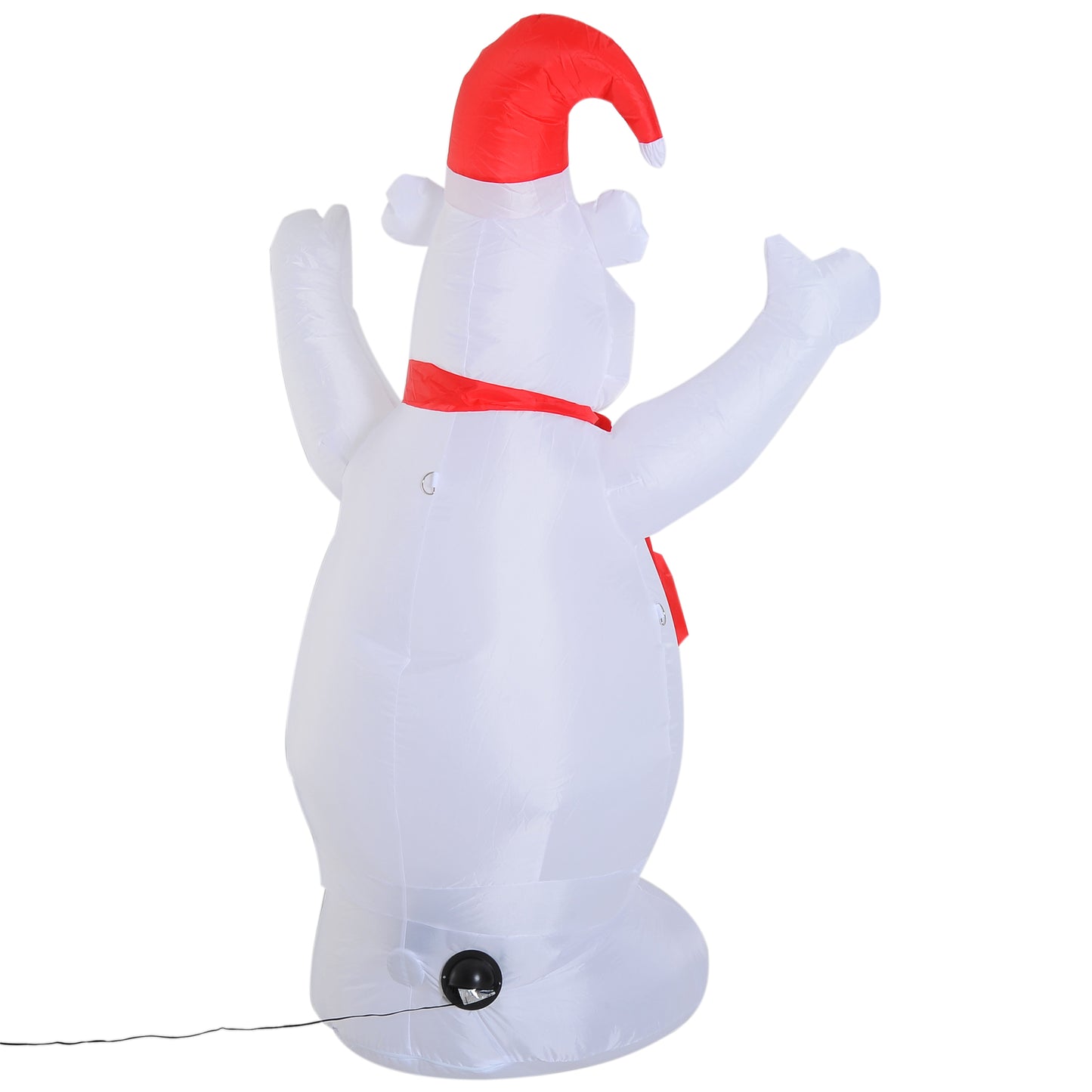 HOMCOM 6ft Inflatable Bear Decoration W/LED Lights, Polyester-Multicolour