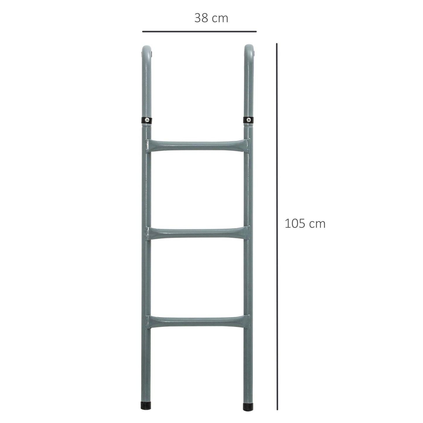 HOMCOM 12/14ft Trampoline Ladder Galvanized w/ Non-slip Mat