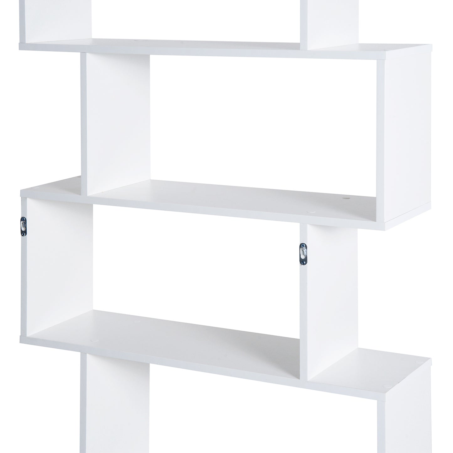 HOMCOM Particle Board 6-Tier Asymmetrical Shelving Unit White