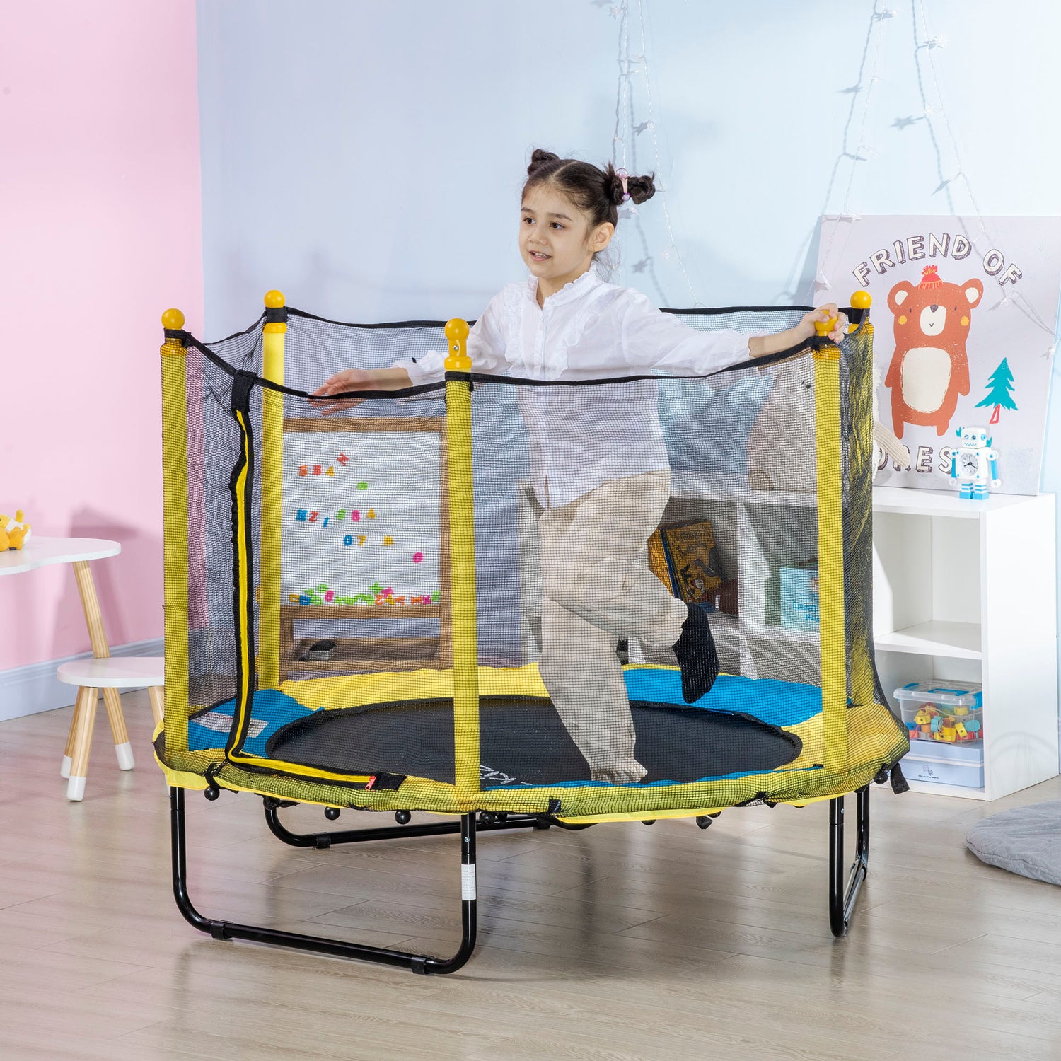 140cm Indoor Trampoline Installation With Protective Net Ideal For