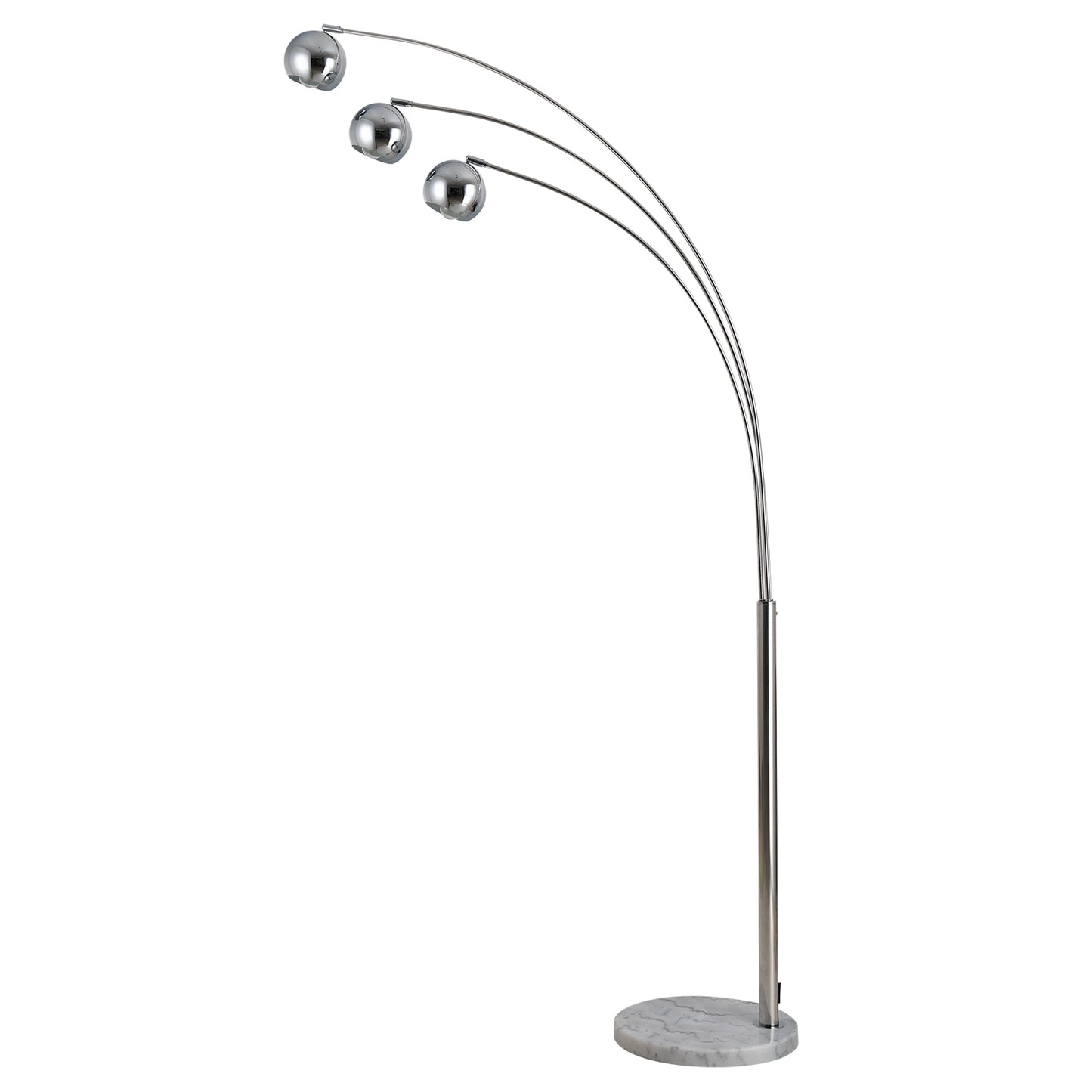 HOMCOM Steel 3-Branch Floor Lamp Silver