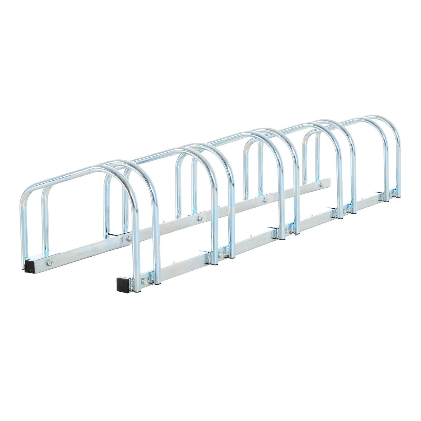 HOMCOM 5-Bike Floor Parking Stand-Silver