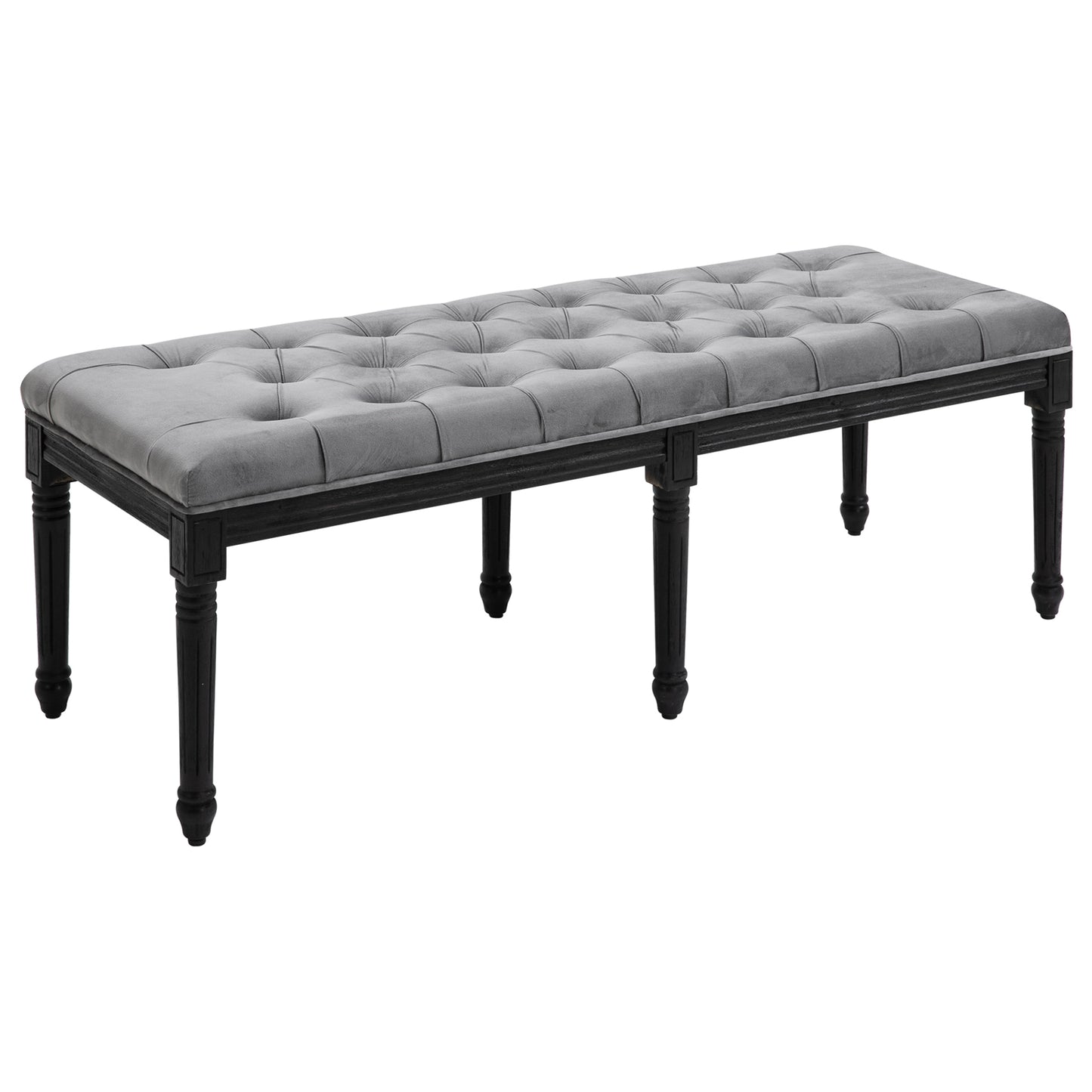 HOMCOM Fabric Bed End Bench Velvet Upholstered Tufted Accent Lounge Sofa Window Seat