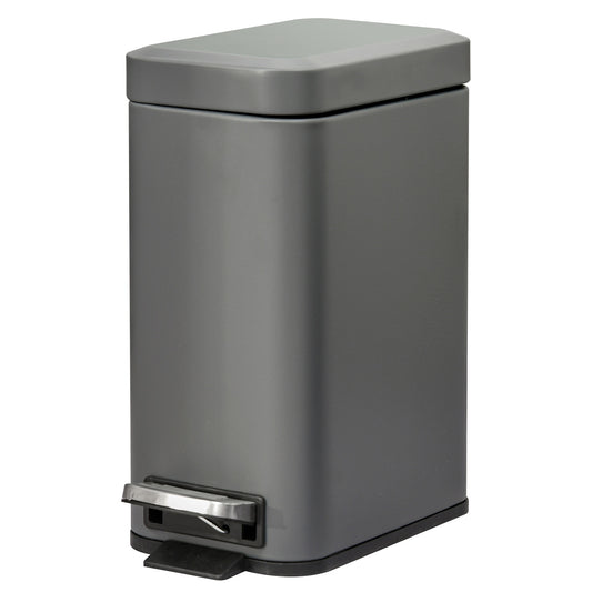 HOMCOM 5L Step to Open Pedal Kitchen Bathroom Bin - Grey