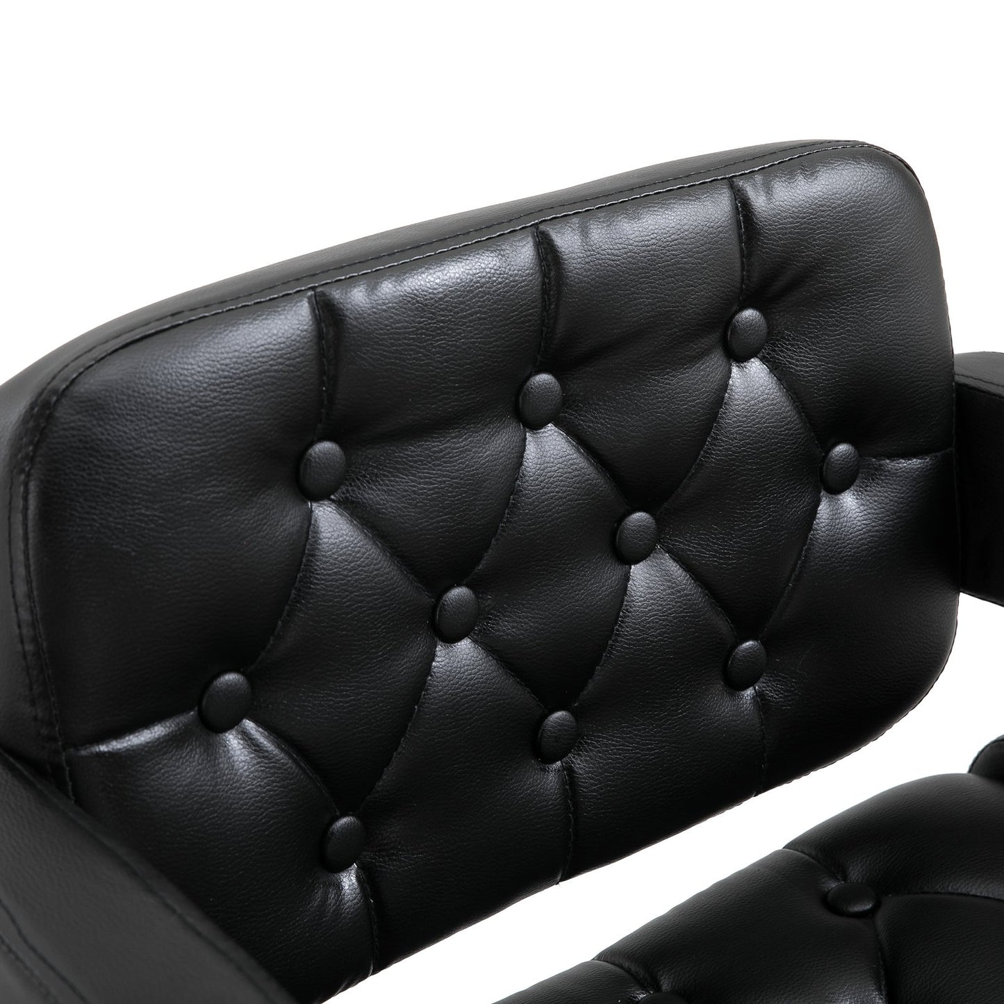 HOMCOM PU Leather Kitchen Bar Stools Swivel Bar Chairs W/Chrome Metal Base - Black