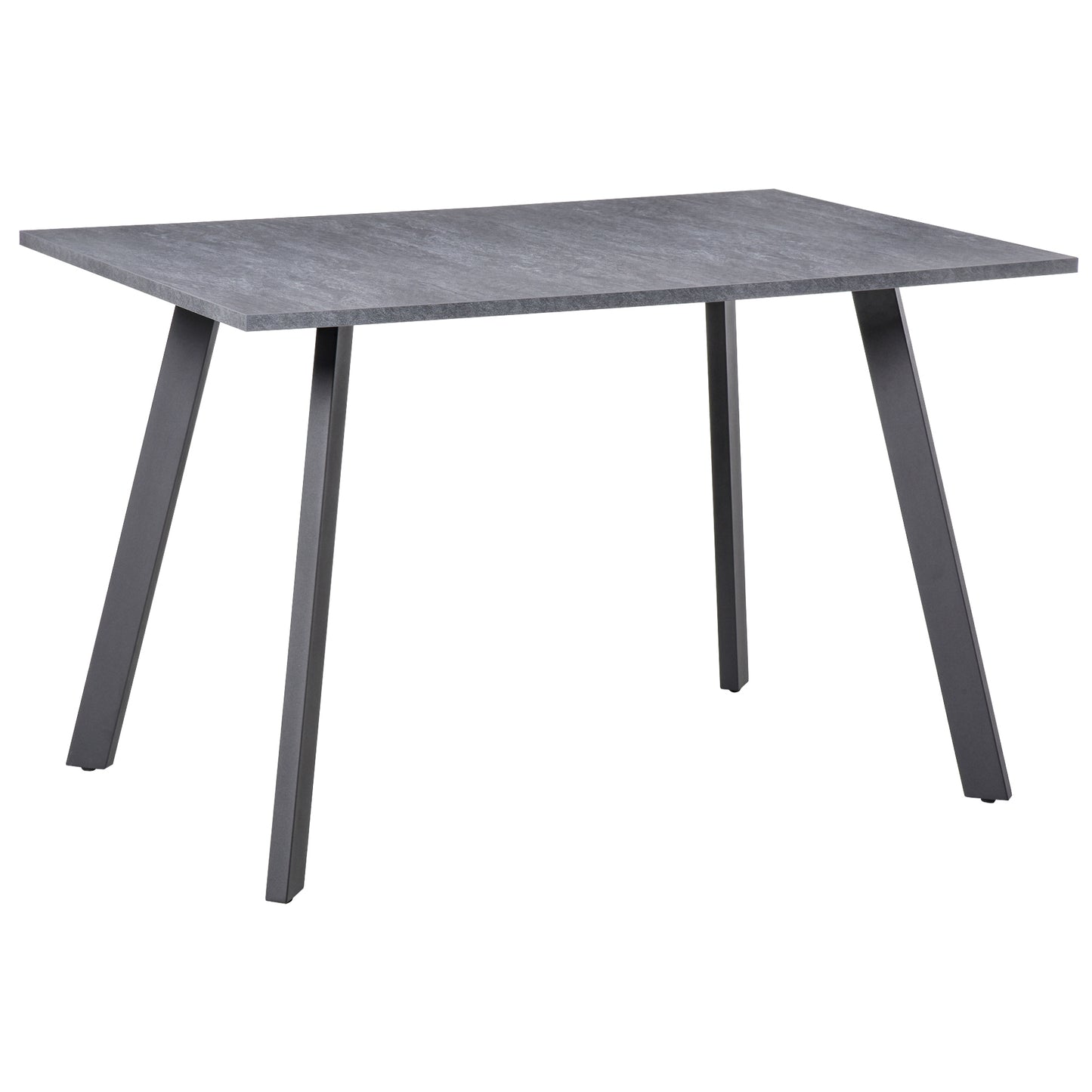 HOMCOM Modern Rectangular Dining Table Indoor w/ Metal Legs Spacious Tabletop Dark Grey