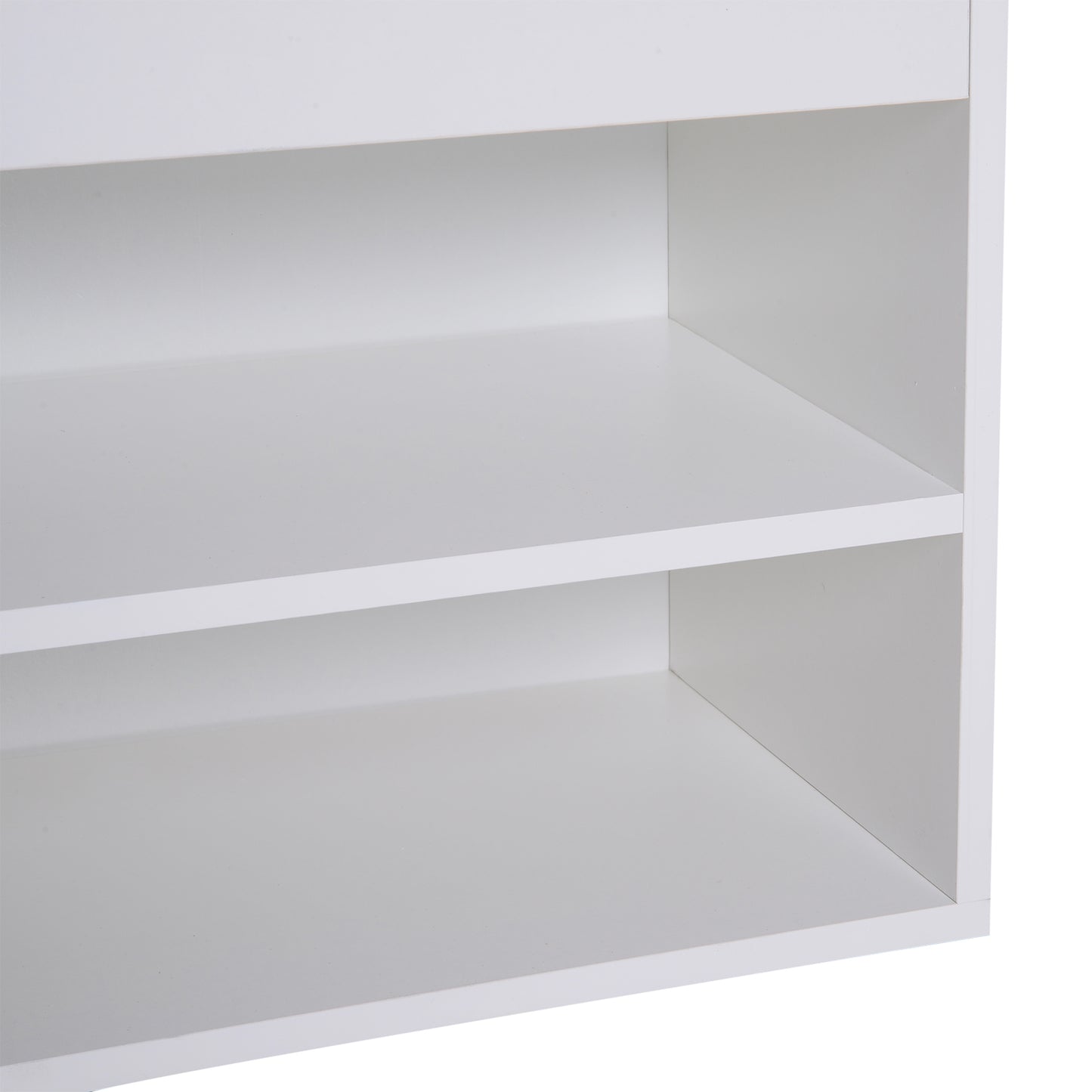 HOMCOM Shoe Cabinet, 80Lx30Wx47H cm, Particle Board-White