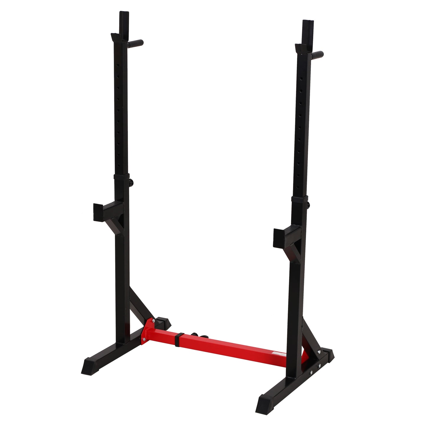 HOMCOM Barbell Rack, 77-122Wx66Dx103-163H cm, Steel, PP-Black/Red