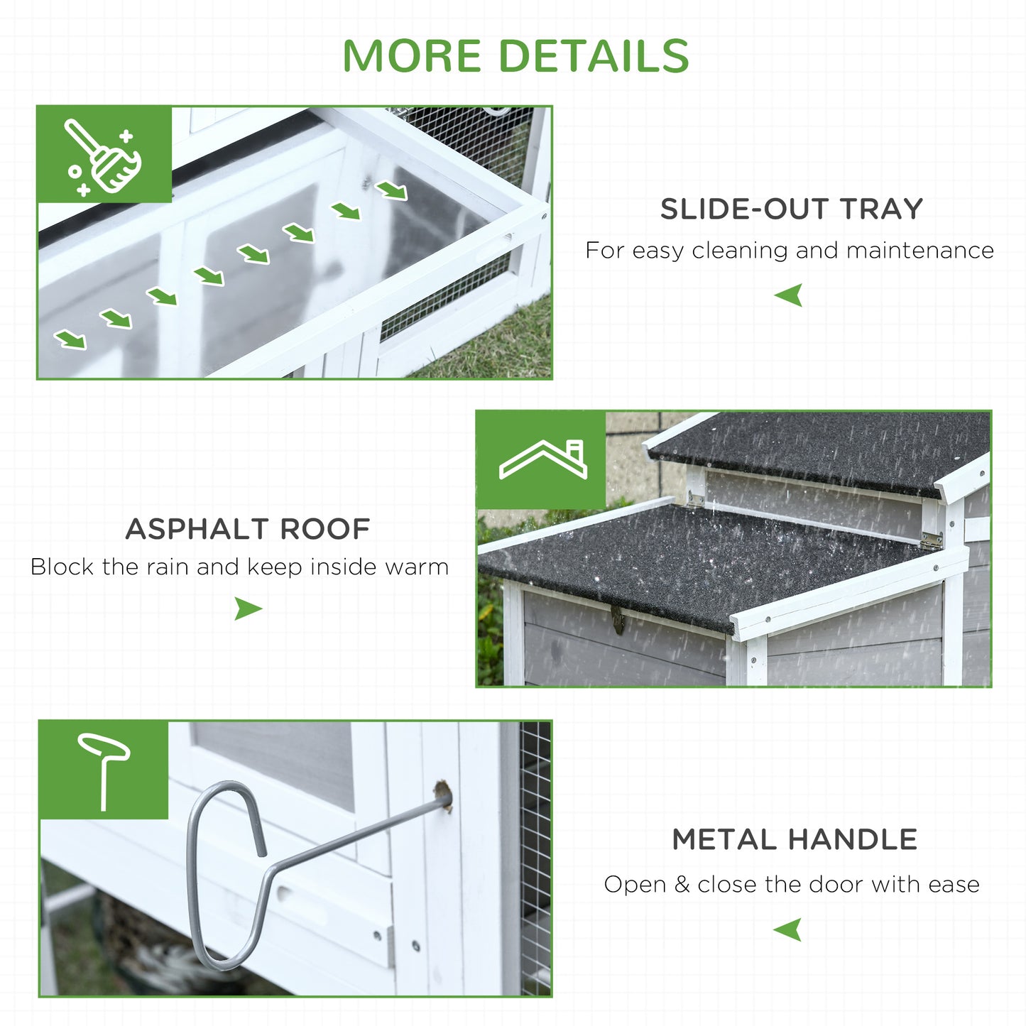 PawHut Deluxe Chicken Coop, Hen House, Wooden Poultry Cage w/ Outdoor Run, Nesting Box, Removable Tray and Lockable Doors, 193 x 78 x 115cm