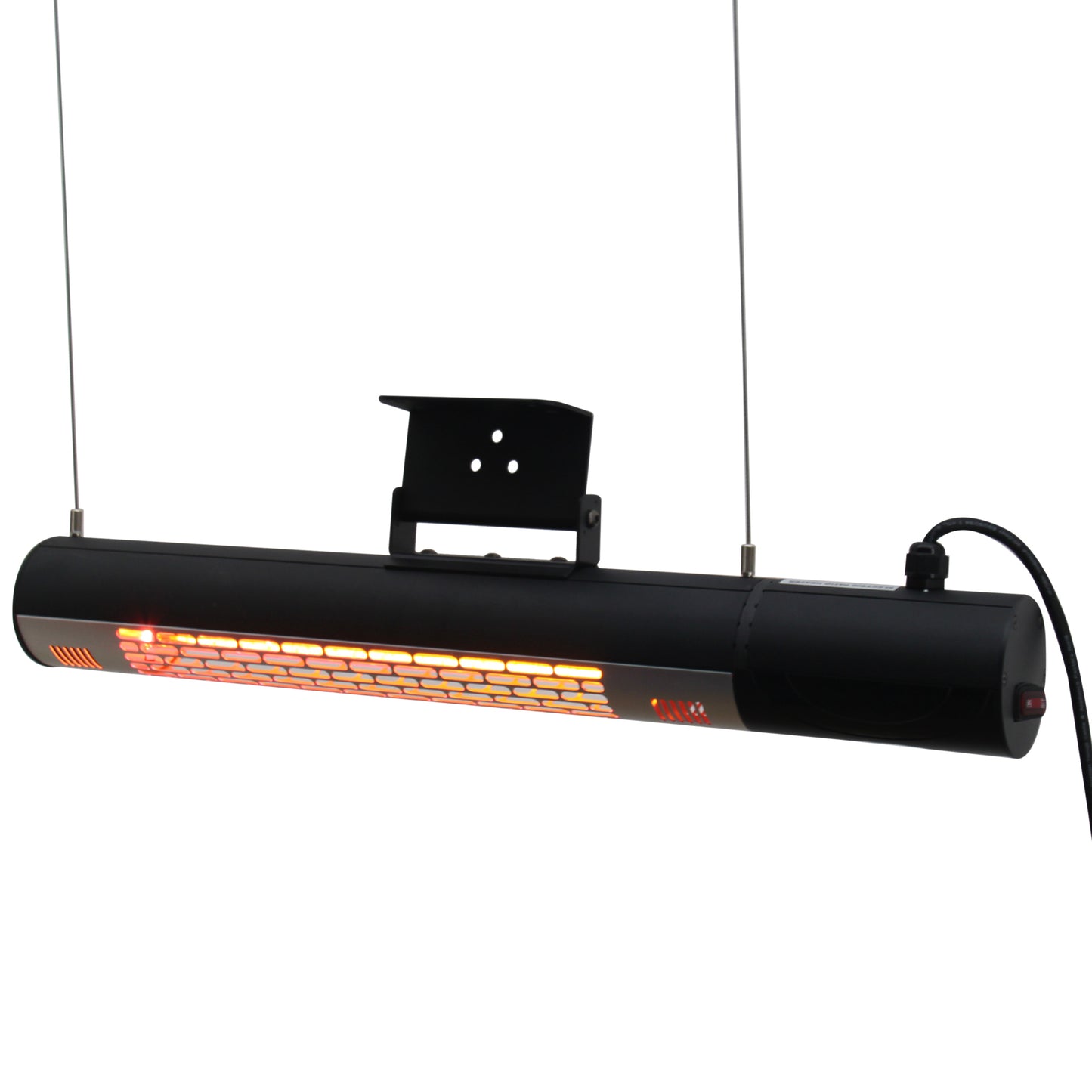 Outsunny Outdoor Wall Mount Electric Halogen Heater, 1500W-Black