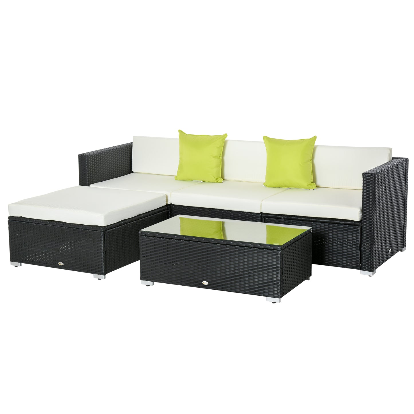 Outsunny 5 PCS Rattan Sofa Set-Black