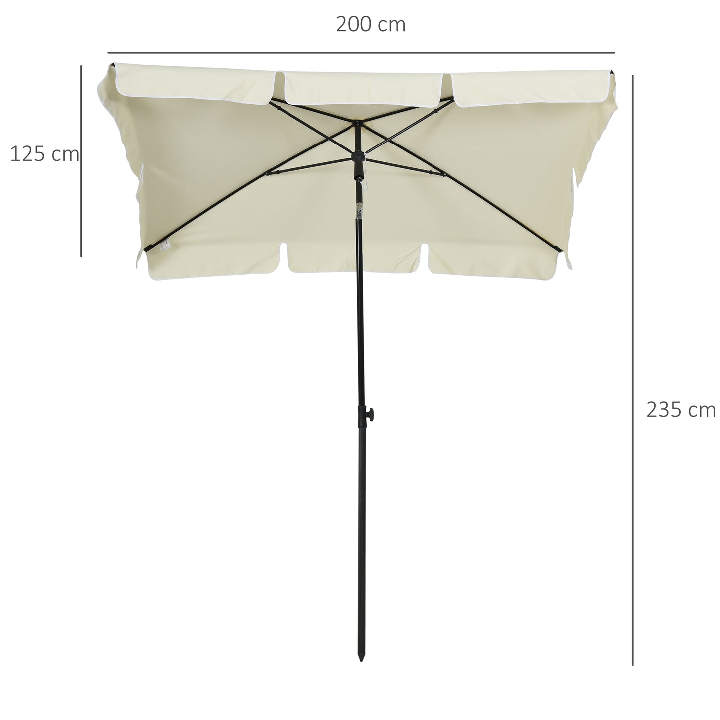 Outsunny Aluminum Umbrella Parasol-Cream