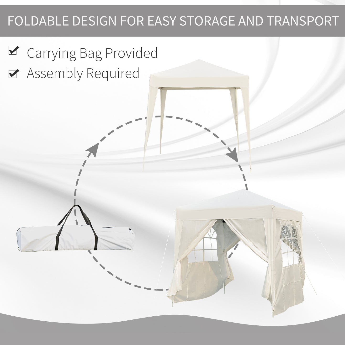 Outsunny Pop Up Gazebo Canopy, size (2 x2m)-White