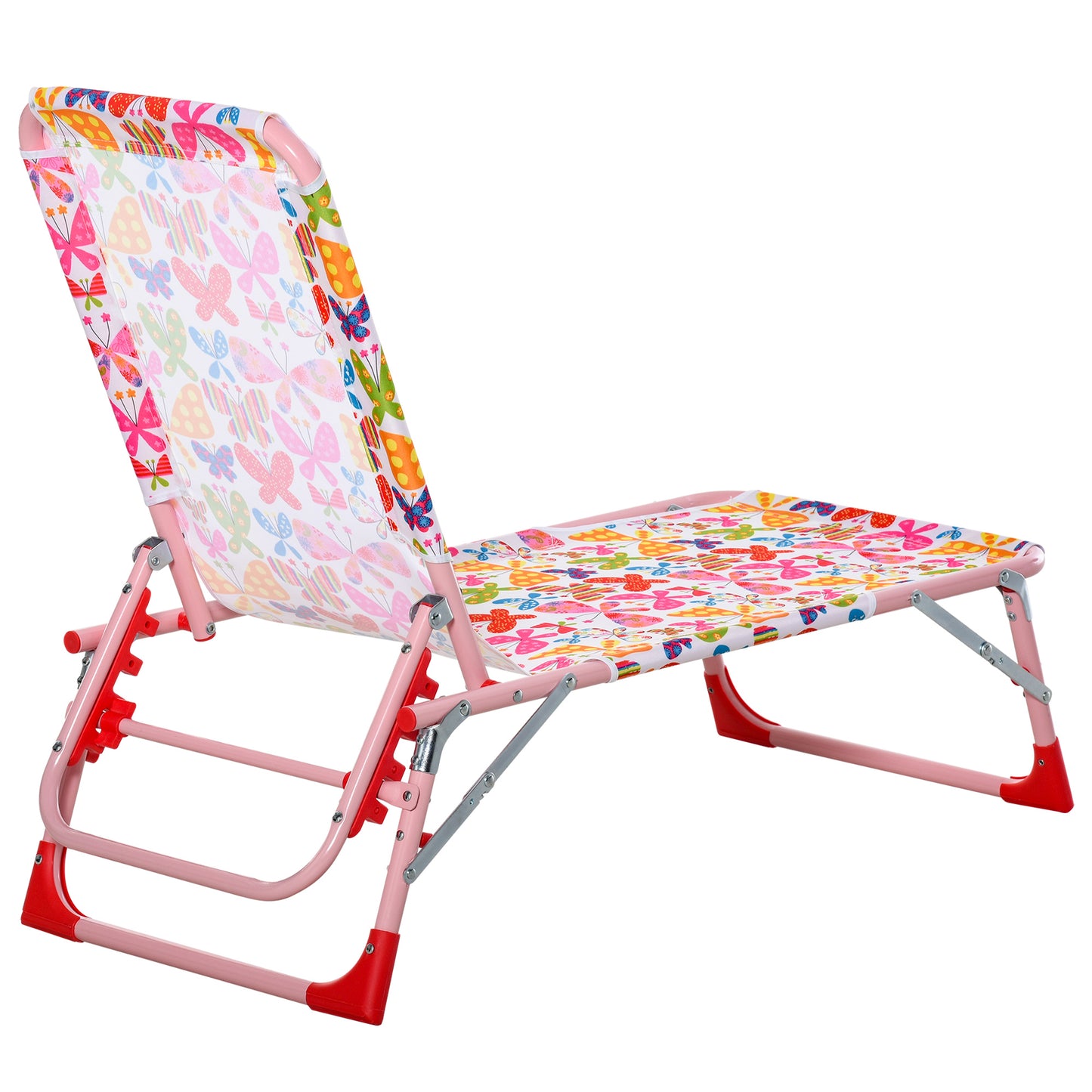 Outsunny Lounge Chair for Kids Recliner Foldable Lightweight with Adjustable Backrest