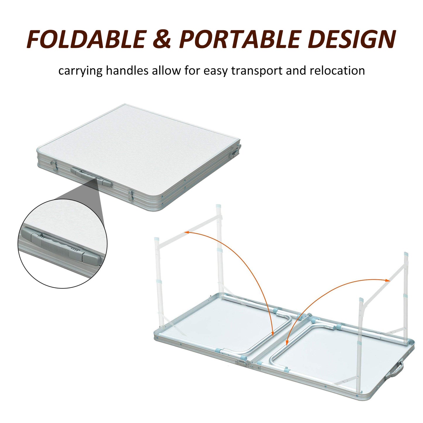 Outsunny Portable Aluminum Foldable Table
