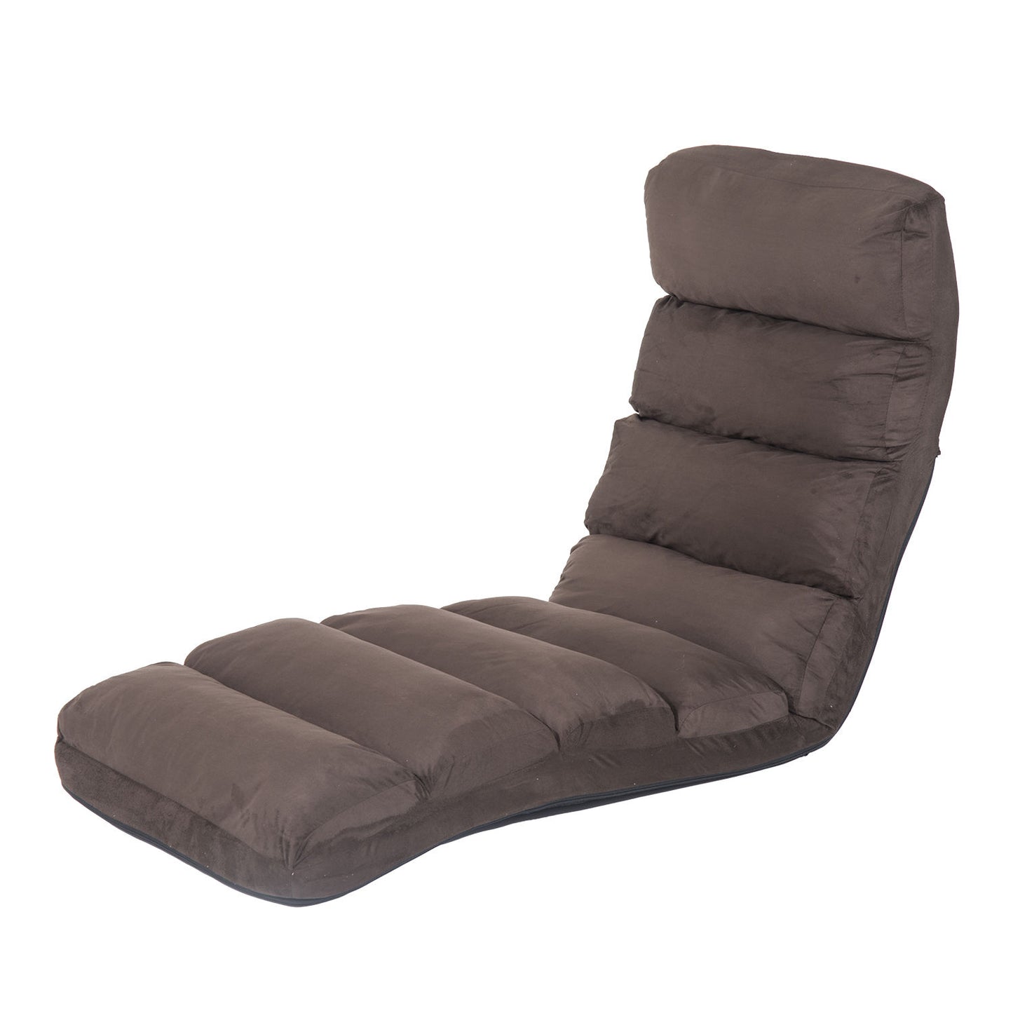 HOMCOM Folding Floor Sofa Bed Adjustable Lounger Sleeper Futon Mattress Chair W/Pillow-Brown