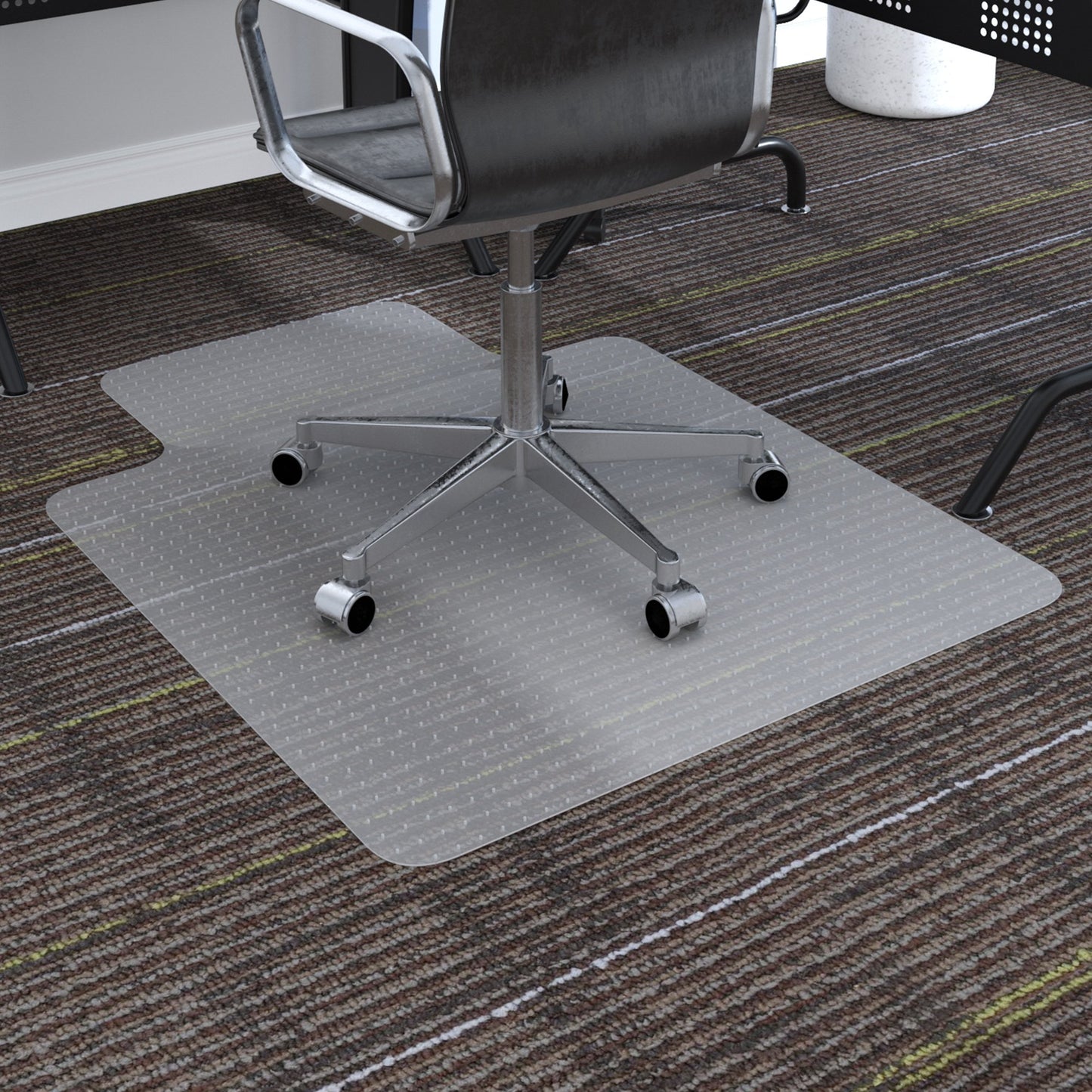Homcom Office Carpet Protector Chair Mat High Impact Strength Clear Spike Non Slip Chairmat Frosted Lipped