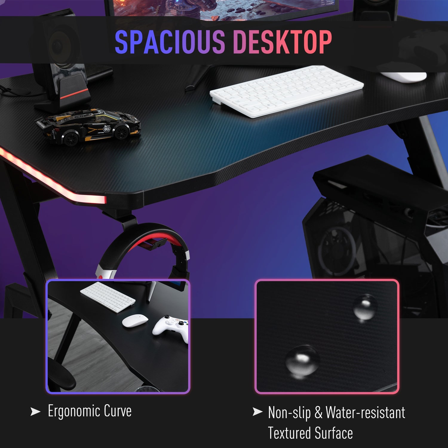 Ergonomic gaming store desk