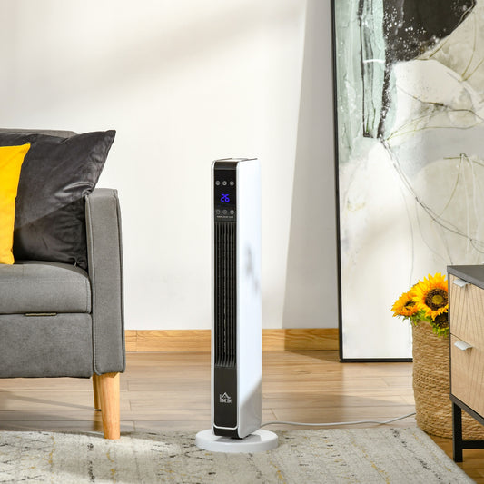 HOMCOM Ceramic Space Heater Indoor Tower Heater with Oscillation Remote Control Timer